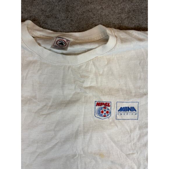 Vintage National Professional Soccer League Logo Shirt Mens XL White MLS - Picture 4 of 9